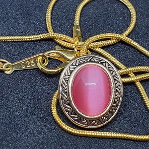 Handmade Artisan Gold Plated Silver Necklace Cute